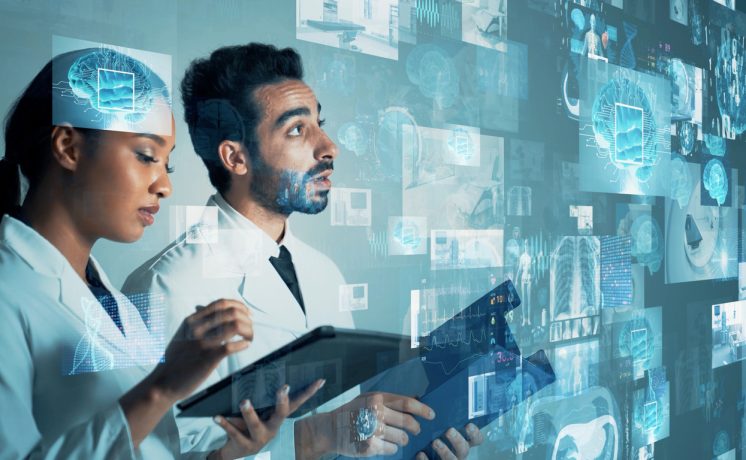 Medical technology concept. Remote medicine. Electronic medical record.
